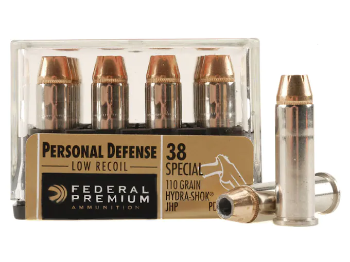 Federal Premium Personal Defense Reduced Recoil Ammunition 38 Special 110 Grain Hydra-Shok Jacketed Hollow Point Box of 20
