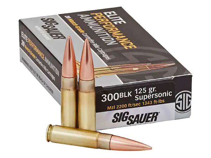 Sig Sauer Elite Performance Match Grade Ammunition 300 AAC Blackout 125 Grain Open Tip Match