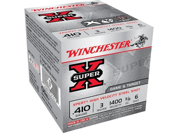 Winchester Super-X Xpert Game and Target Ammunition 410 Bore 3" 3/8 oz #6 Non-Toxic Steel Shot