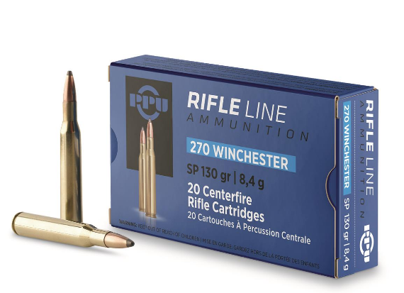 PPU, .270 Winchester, SP, 130 Grain, 20 rounds