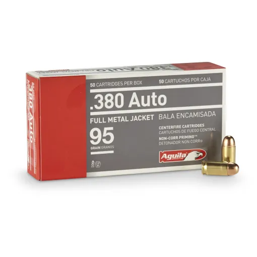 Aguila 380 ACP Ammo 95gr FMJ 500 Rounds