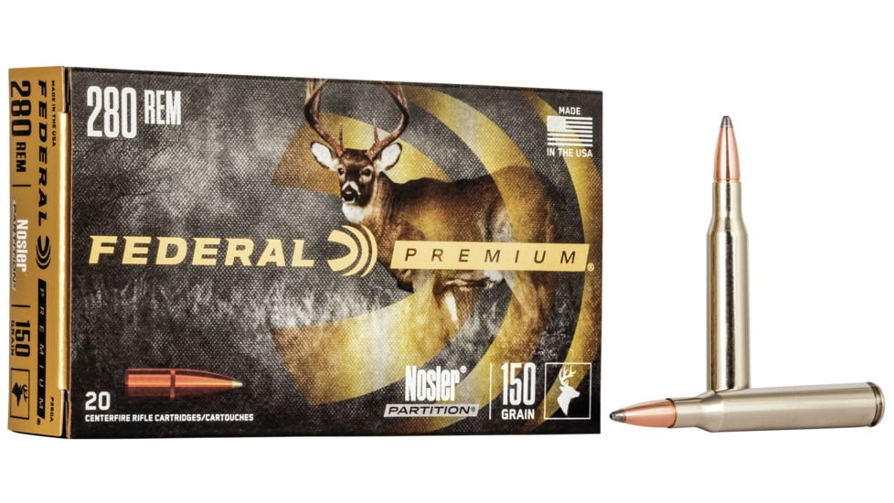 Federal Premium VITAL-SHOK .280 Remington 150 grain Nosler Partition Centerfire Rifle