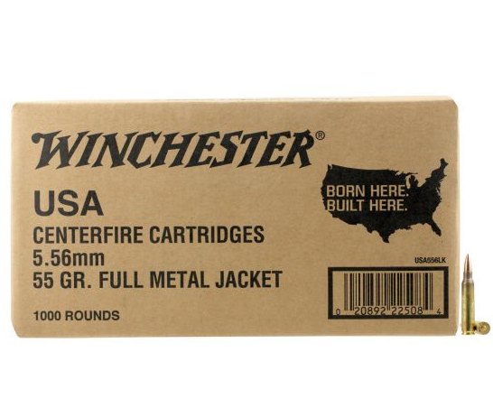 Winchester Ammunition 55 gr Full Metal Jacket 5.56 Ammo 1000/box WM1931000