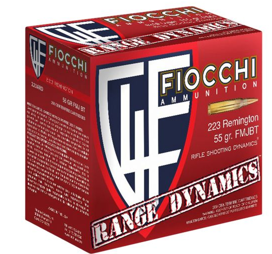 Fiocchi Range Dynamics 55 gr Full Metal Jacket Boat Tail .223 Rem 1000 Rounds 223ARD10